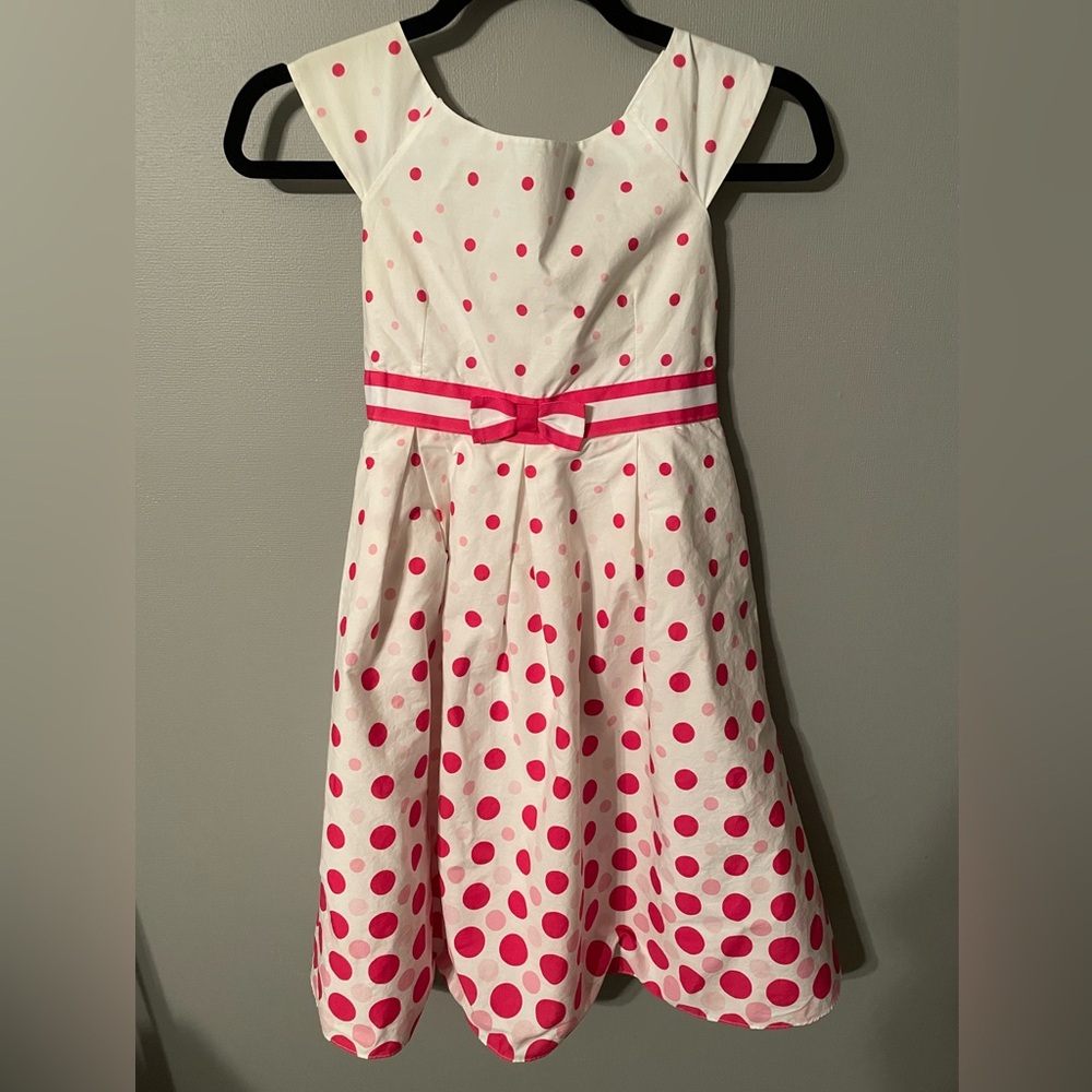Girls pink polka dotted dress